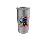 Splash Art Doberman Pinscher Dobermans Dobie Stainless Steel Insulated Tumbler