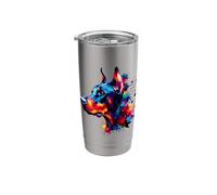 Splash Art Doberman Pinscher Dobermans Dobie Stainless Steel Insulated Tumbler