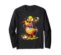 Splash Art Duck Golfing Golf Golfer Long Sleeve T-Shirt