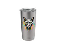 Splash Art Egyptian Mau Cat Egyptian Maus Stainless Steel Insulated Tumbler