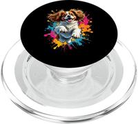 Splash Art Funny Cavalier King Charles Spaniel Dog PopSockets PopGrip for MagSafe