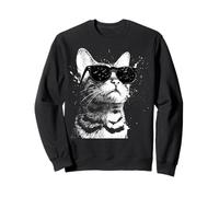 Splash Art Grunge Style Bengal Cat Wearing Shades Sweatshirt