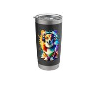 Splash Art Headphones Pembroke Welsh Corgi Corgis Stainless Steel Insulated Tumbler