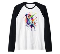 Splash Art Jack Russell Raglan Baseball Tee