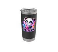 Splash Art Panda Bear Drinking Boba Pearl Milktea Tapioca Stainless Steel Insulated Tumbler