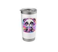 Splash Art Panda Bear Drinking Boba Pearl Milktea Tapioca Stainless Steel Insulated Tumbler