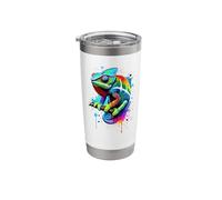 Splash Art Panther Chameleon Chameleons Chamaeleon Stainless Steel Insulated Tumbler