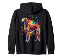 Splash Art Saluki Dog Persian Greyhound Zip Hoodie