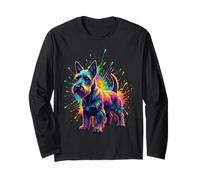 Splash Art Scottish Terrier Scottie Long Sleeve T-Shirt