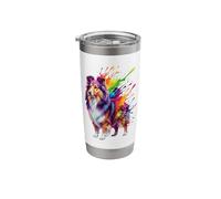 Splash Art Shetland Sheepdog Stainless Steel Insulated Tumbler
