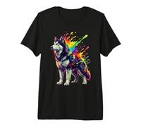 Splash Art Siberian Husky Premium T-Shirt