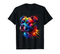 Splash Art Staffordshire Bull Terrier Staffy Terriers T-Shirt