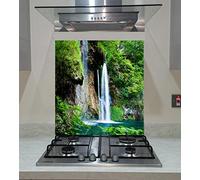 Splash back, Tempered Glass, Panel Kitchen, Waterfall in the Forest, ANY Size, VA Art Glass (wide 70 x height 70 /cm)