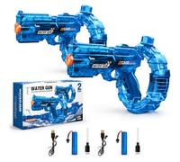 Splash Blaster, Splash Blaster Water Gun, Splashy Gun, Electric Space Ring Design with LED Lights, 400ml Automatic Squirt Action for Pool Beach Backyard Outdoor Summer Party Fun (Blue2pcs)(Blue2pcs)
