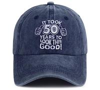 Splash Brothers Customized 50th Birthday Gifts Baseball Cap, It Took 50 Year to Look This Good Embroidery Hat for Women Men, 50th Birthday Embroidered Navy, One size