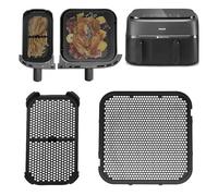 Splash Guard Hot Air Fryer Accessories for Philips,Suuwwn 2 Pcs Airfryer Dual Basket 3000 Series NA350 / NA550 Pack of 2 Reusable Silicone Hot Air Fryer Accessories