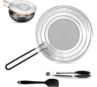 Splash Guard Pans with Folding Handle, Stainless Steel Splash Guard for Pans Diameter 20, 24 and 28 cm Splash Guard, Universal Splash Guard to Protect Against Grease Splashes