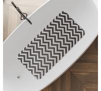 Splash Home Chevron Softee Bath Extra-Long Bathtub Mat - Gray PVC Foam - 36 L x 17 W Inches - Non-Slip with 58 Suction Cups