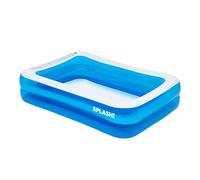 SPLASH! Inflatable Rectangular Pool - Durable Family Paddling Pool with Safety Valves, Hose Adaptor & Quick Inflation - Thick Vinyl Garden Pool for Kids & Adults - Medium Size (440L)