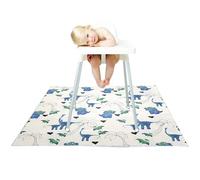 Splash Mat For Under Highchair, 52" Baby Feeding High Chair Splash Spill messs Messy Mat Floor Protector, Waterproof Messy Mat For Dropping Food, Waterproof Splat Mat For Art, Crafts, Playtime