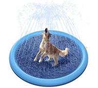 Splash Pad for Dogs, Paddling Pool for Pets Kids,Durable PVC Dog Splash Sprinkler Pad, Foldable Thickened Dog Pool Splash Mat with Hose Connector,Non-slip Dog Sprinkler Play Mat for Doggy/Pet (100CM)