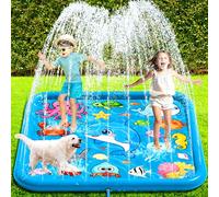 Splash Pad for Kids & Pets, 67"/170cm Water Sprinkler Play Mat, Inflatable Outdoor Water Play Toy, Summer Garden Wading Pool Games For 3+ Age Child Toddler, Beach Backyard Play Mat for Girls Boys