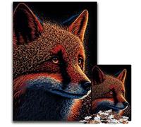 Splash Paint Fox 1000Piece Puzzle Wooden Jigsaw Puzzles for Adults Perfect for Family Gatherings Birthdays Holidays 1000 PCS(75x50cm)