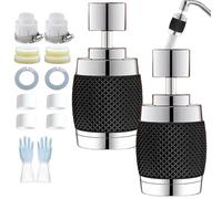 Splash Proof Booster Swivel Kitchen Filter Tap, 360° Rotating Faucet Aerator Attachment with 3 Water Flow Modes, Universal Interface Adapter Splash Guard Tap for Bathroom Sink (Black+Black)