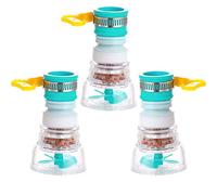 Splash-Proof Household Water Filter Shower, Universal Fit for Kitchen/Bathroom/Toilet Cylindrical Faucets(Blue,3 Pieces)