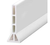 Splash Protection Strip Shower Self-Adhesive Raised Design, 10 cm / 9.6 cm High Foldable Shower Water Stop, Threshold Water Barrier Water Damm (White, 1.5 m Long, 10 cm High and 3.5 cm Wide)