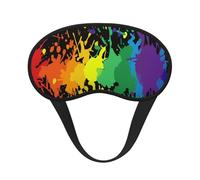 Splash Rainbow Color Composite Cloth Black Edge Eye Mask Men and Women with Elastic Band