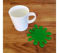 Splash Shaped Coaster Set by Super Cool Creation, Bright Green - Set of 4