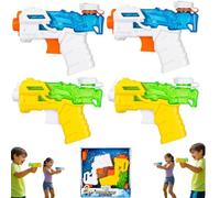 Splash Squad Hydro Gen Team Battle Water Guns, 180ml Tank 6M Range Mini Water Blasters 14cm Easy Fill Water Pistols Manual Trigger Outdoor Summer Toys for Kids Yellow & White - 4PK