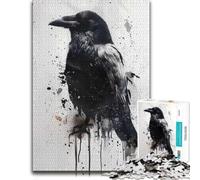Splash Watercolor Raven Adult Wooden Jigsaw, 1000 Pieces | Visual matching and sorting: a simple way to organise the image at home.
