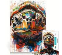 Splash Watercolor Turtle Hard Jigsaw Puzzle for Adults 1000 Pieces Boost Recall Calm Escape Tight Edge 38x26cm
