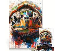 Splash Watercolor Turtle Hard Jigsaw Puzzle for Adults 1000 Pieces Boost Recall Calm Escape Tight Edge 38x26cm
