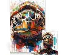 Splash Watercolor Turtle Jigsaw 1000 Pieces for Teenagers Mind Exercise Toy Relaxing Fun Design Assembly Perfect Present 38x52cm