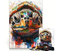 Splash Watercolor Turtle Jigsaw Puzzles for Teenagers 1000 Piece Clear Logic Toy Peaceful Fun Perfect Cut Warm Surprise 50x75cm