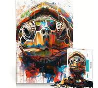 Splash Watercolor Turtle Jigsaw Puzzles for Teenagers 1000 Piece Clear Logic Toy Peaceful Fun Perfect Cut Warm Surprise 50x75cm