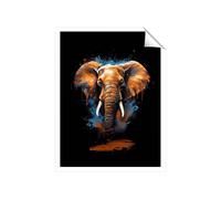 Splashart Elephant Blue Unframed Art Print Warren Reed - Designer Multi W24 inch x H36 inch