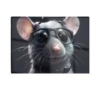 Splashart Rat In Glasses Chopping Board Warren Reed - Designer Grey One Size