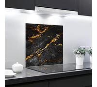 Splashback Tempered Glass Heat Resistant Toughened Decorative - 60 x 65 cm - 4 mm Thick - Perfect Behind Gas, Ceramic and Induction Cookers - Easy to Clean and Hang…