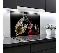 Splashback Tempered Glass Heat Resistant Toughened Decorative - 90 x 65 cm - 4 mm Thick - Perfect Behind Gas, Ceramic and Induction Cookers - Easy to Clean and Hang…