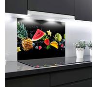 Splashback Tempered Glass Heat Resistant Toughened Decorative - 90 x 65 cm - 4 mm Thick - Perfect Behind Gas, Ceramic and Induction Cookers - Easy to Clean and Hang…