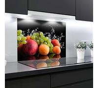 Splashback Tempered Glass Heat Resistant Toughened Decorative - 90 x 65 cm - 4 mm Thick - Perfect Behind Gas, Ceramic and Induction Cookers - Easy to Clean and Hang…
