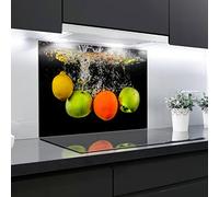 Splashback Tempered Glass Heat Resistant Toughened Decorative - 90 x 65 cm - 4 mm Thick - Perfect Behind Gas, Ceramic and Induction Cookers - Easy to Clean and Hang…
