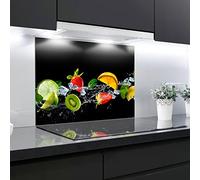 Splashback Tempered Glass Heat Resistant Toughened Decorative - 90 x 65 cm - 4 mm Thick - Perfect Behind Gas, Ceramic and Induction Cookers - Easy to Clean and Hang…
