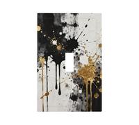 Splashed Ink Art Unbreakable Polycarbonate Switch Plate-Modern 1 Gang Light Cover for Home Office with Matching Screws