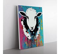 Splashed Sheep No.2 Abstract Canvas Print for Living Room Bedroom Home Office Décor, Wall Art Picture Ready to Hang, 76x50 cm (30x20 Inch) CAN3020-V1022-CK-4116