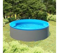 vidaXL Splasher Pool Grey Outdoor Inflatable Above Ground Swimming Pool Garden